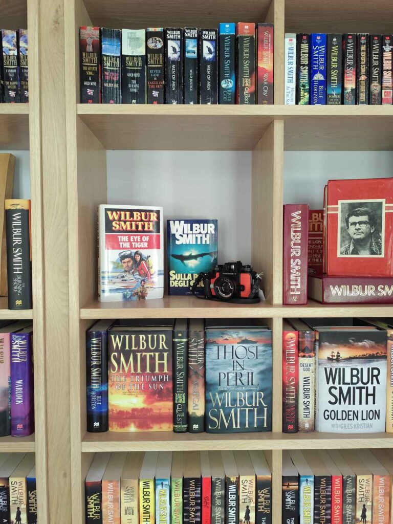 Wilbur Smith Museum The Eye of the Tiger on shelf